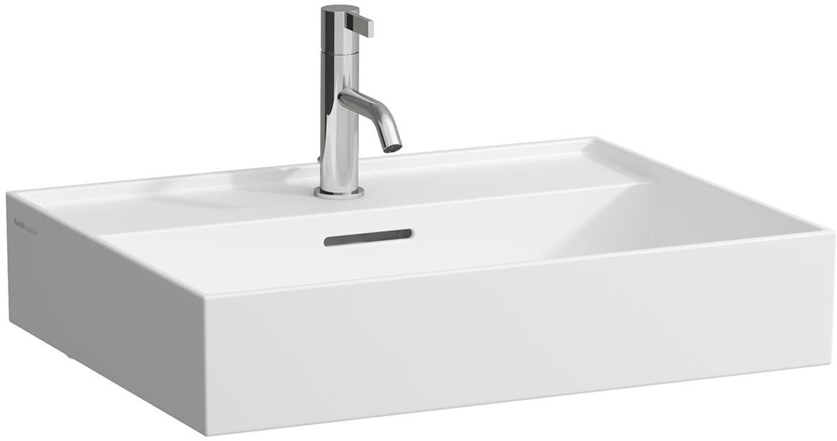 LAUFEN Waschtisch KARTELL 600x460mm Unterbau mit Überlauf, 1 Hahnloch, weiß