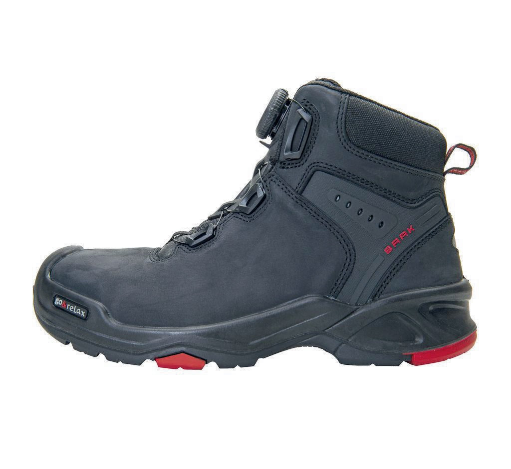 BAAK Sicherheitsstiefel Braxton S3 HI HRO SRC mit BOA® Fit System, Rindleder, schwarz/rot