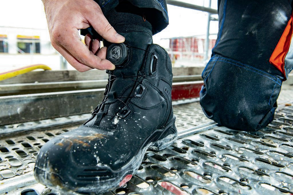 BAAK Sicherheitsstiefel Braxton S3 HI HRO SRC mit BOA® Fit System, Rindleder, schwarz/rot