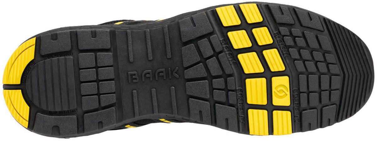 BAAK Sicherheitsstiefel Alexander S3S ESD – Mikrofaser, schwarz/gelb, Gr. 38