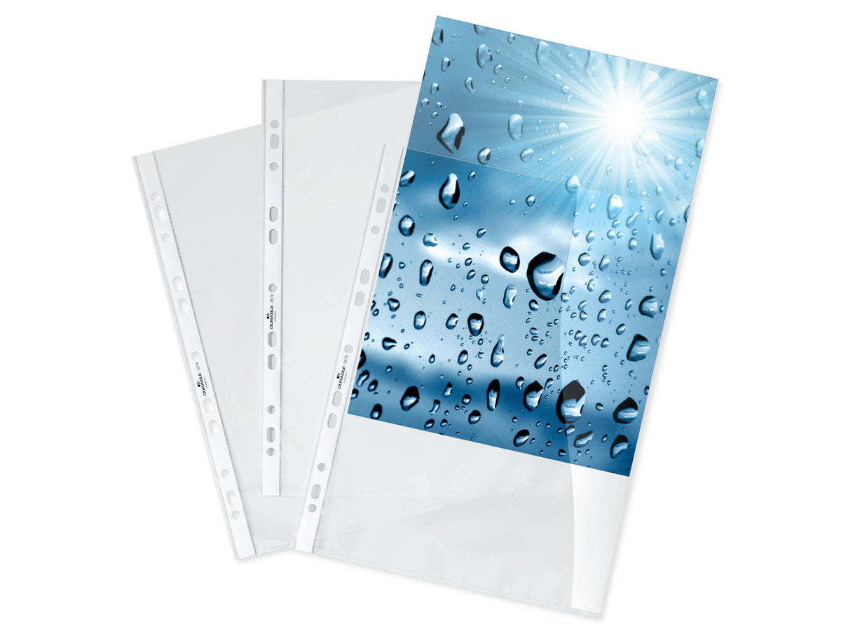 DURABLE Prospekthülle PREMIUM glasklar für Format A4, 235x15 mm, mit Lochrandverstärkung