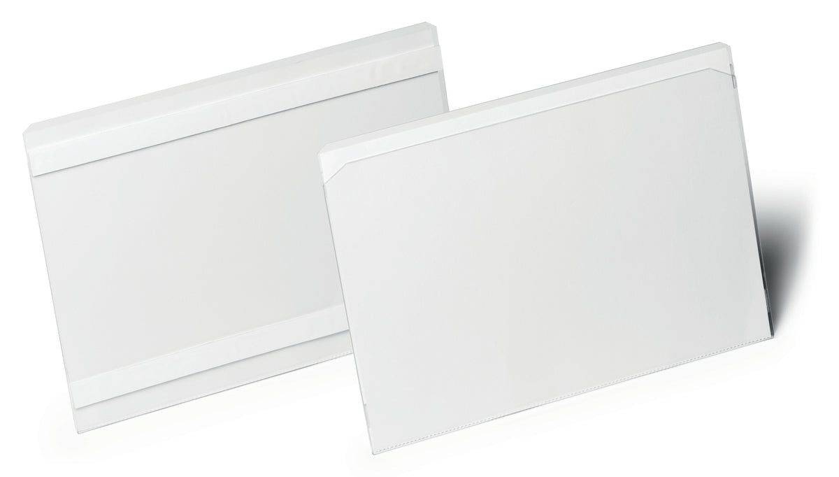 DURABLE Etikettentasche 100 x 38 mm selbstklebend transparent – scannertauglich & dokumentenecht