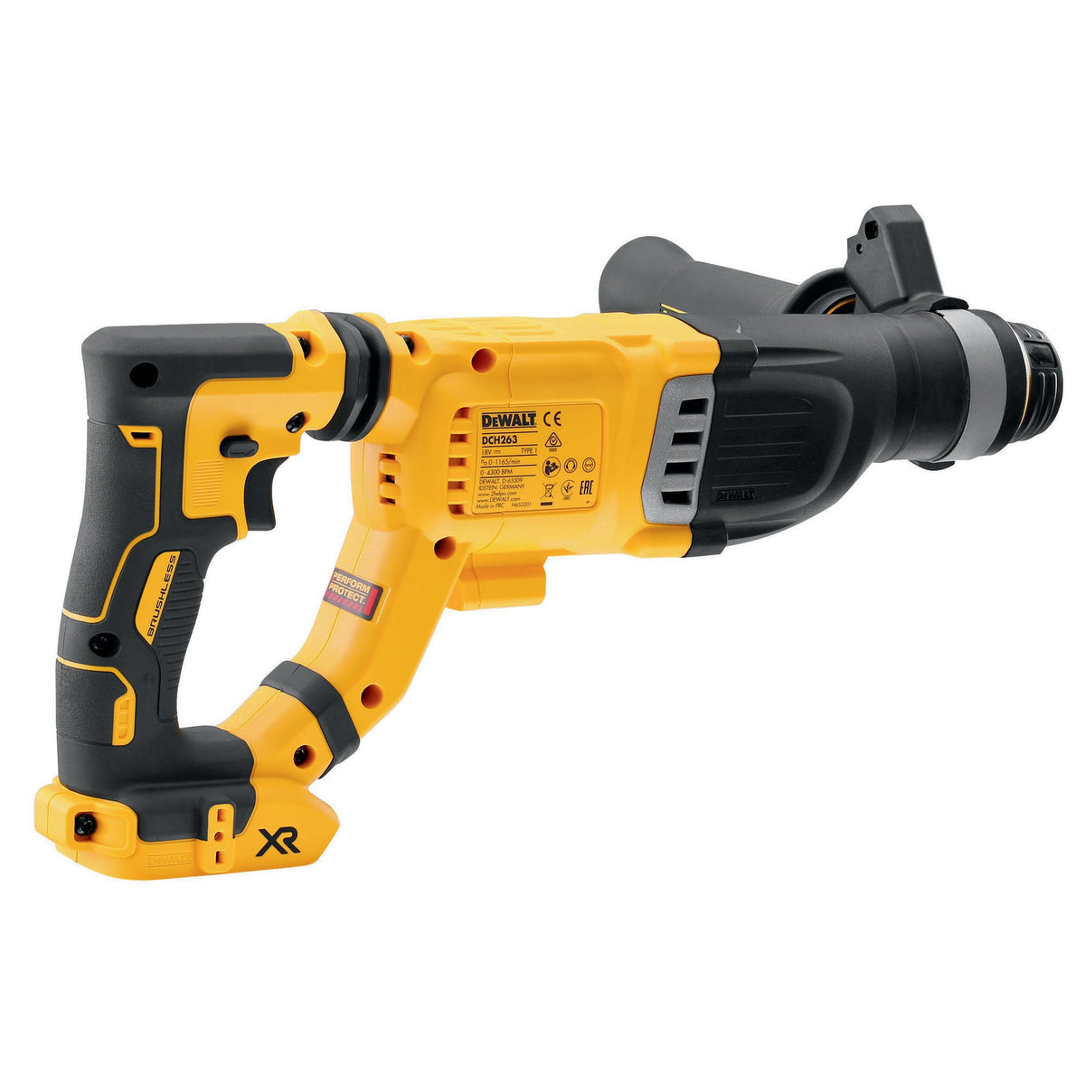 DEWALT Akku-Bohrhammer DCH263NK 18/54V 28mm 3J SDS-plus – bürstenloser Motor, Perform & Protect