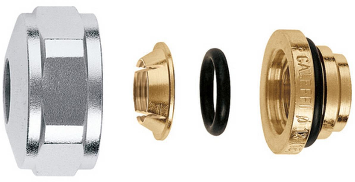 CALEFFI Klemmverschraubung verchromt 3/4" IG x 15 mm mit Eurokonus und O-Ring Dichtung