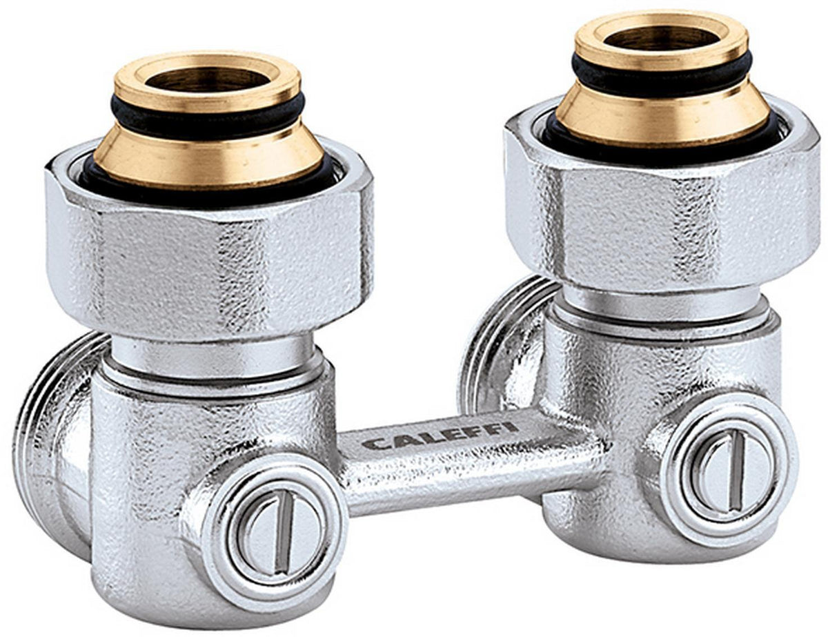 CALEFFI Zweirohr Hahnblock Eck 3/4" AG x 3/4" AG mit Konus – Serie 301