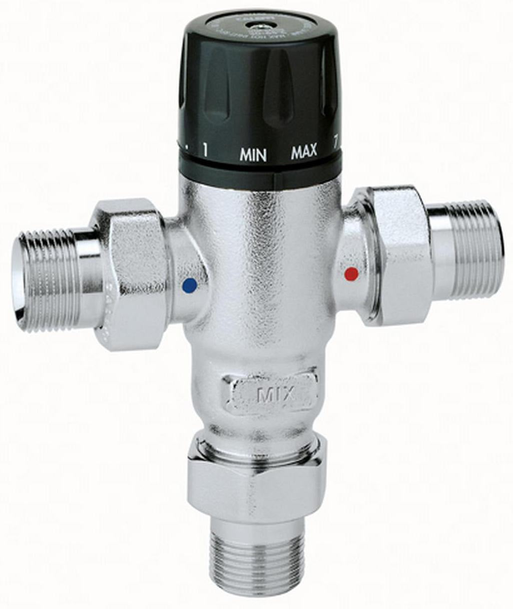 CALEFFI Thermomischer 521 einstellbar, verchromt, 3/4" AG, 30-65 °C