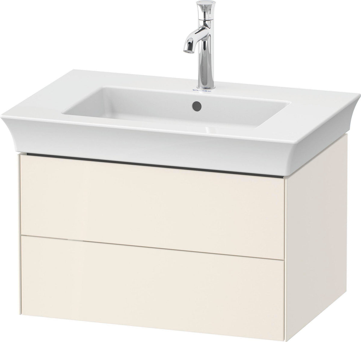 DURAVIT White Tulip Waschtischunterbau 684 mm, 2 Schubkästen, Nussbaum/Taupe HGL