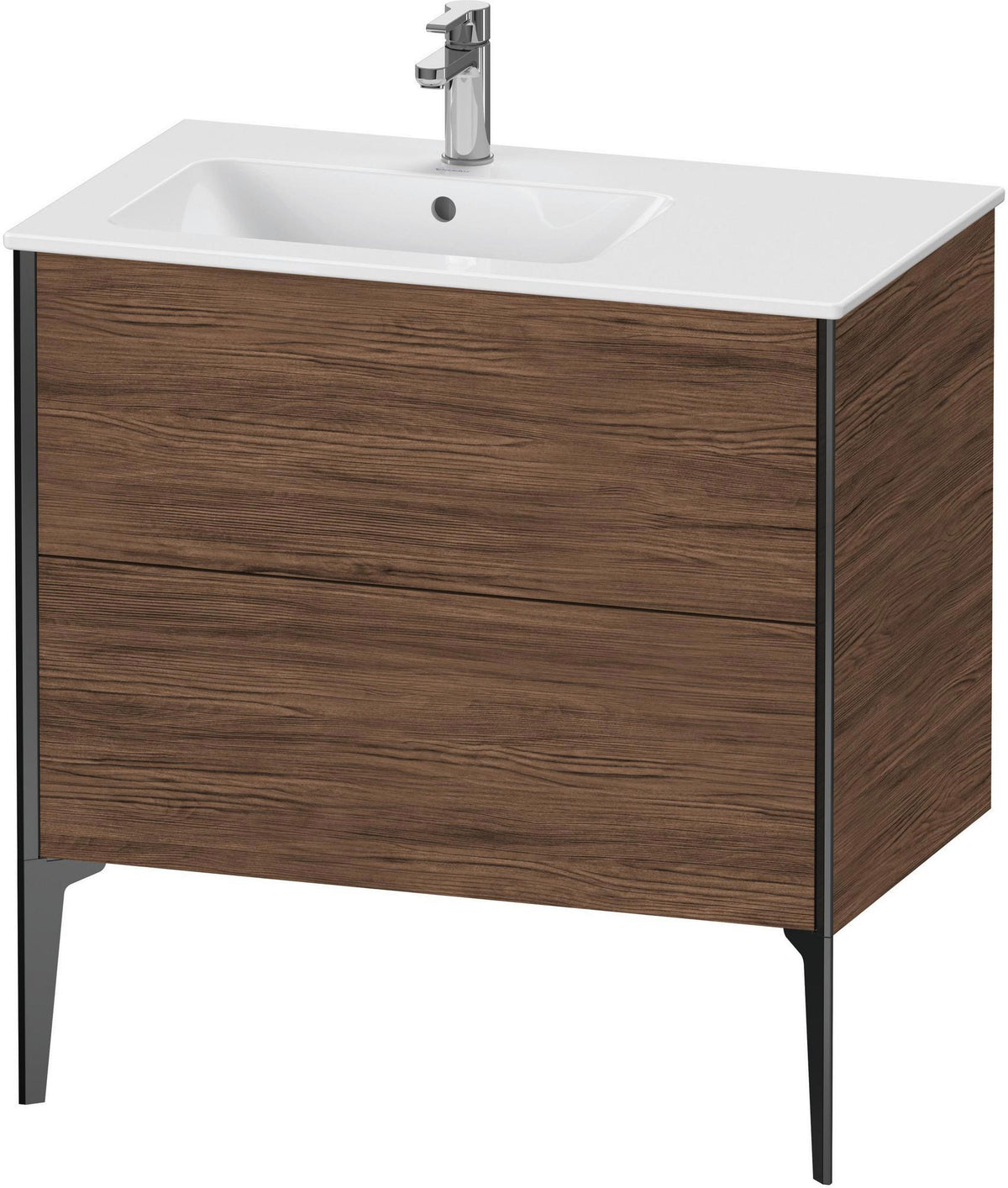 Duravit XViu Waschtischunterbau bodenstehend 810 mm mit 2 Auszügen, weiß matt, Tip-On Technik