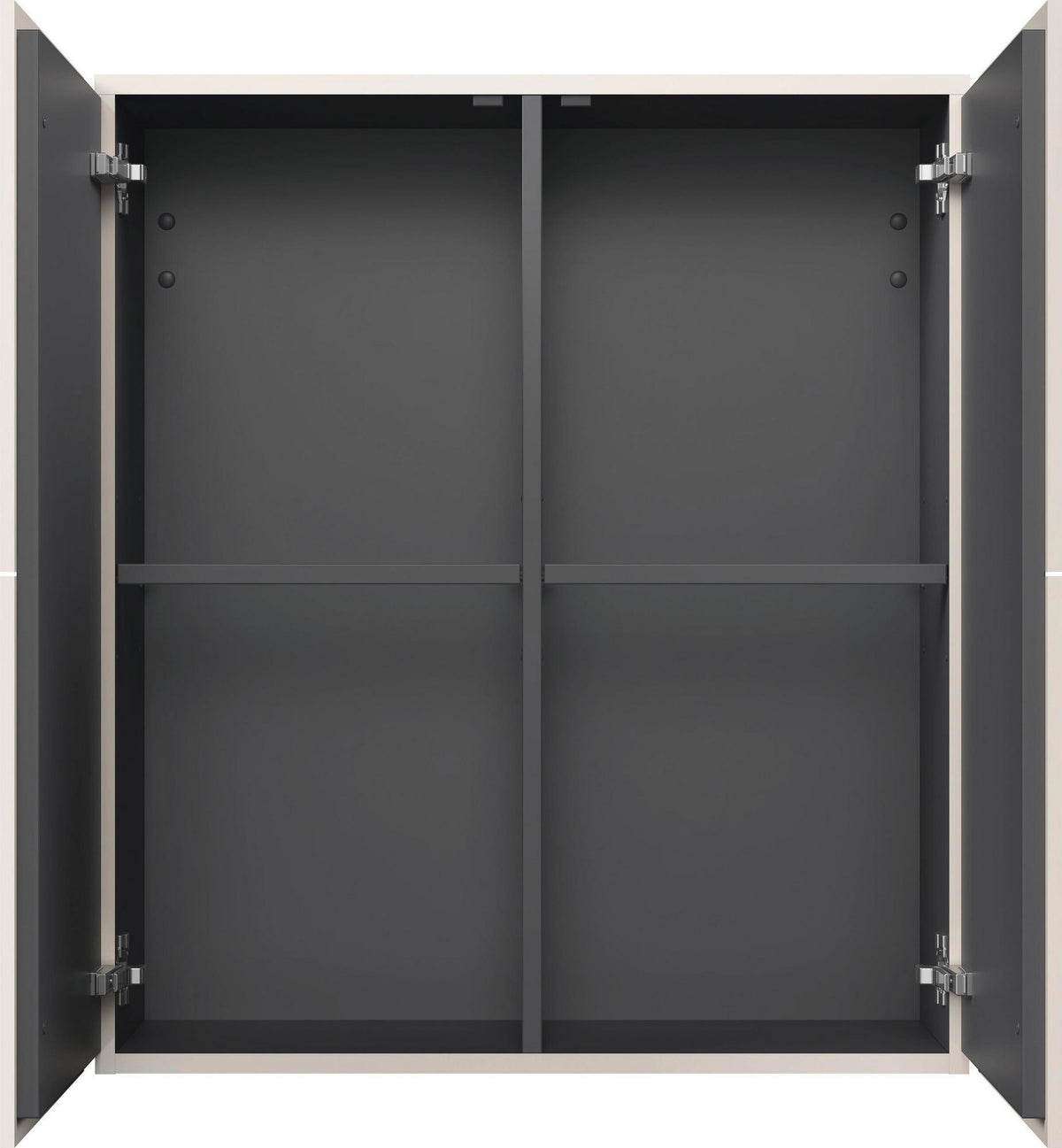 Duravit Halbhochschrank L-Cube 700 mm weiß hochglanz, 2 Türen, wandhängend
