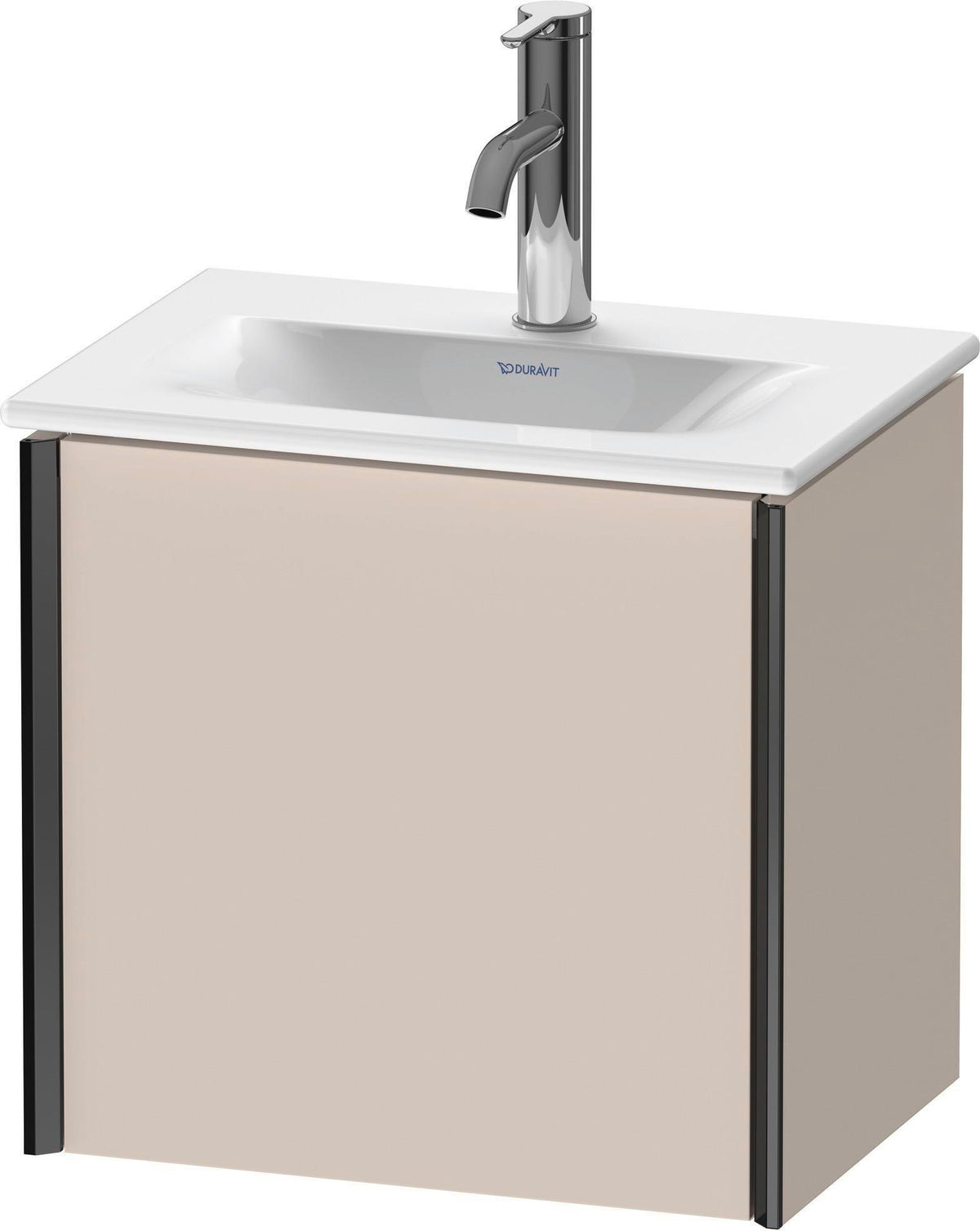 Duravit XViu Waschtischunterbau 397x430x310 mm, 1 Tür links, schwarz matt/leinen – wandhängend