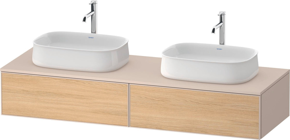 Duravit Zencha Konsolen-Waschtischunterbau 1600 mm Eiche Anthrazit mit 2 Auszügen
