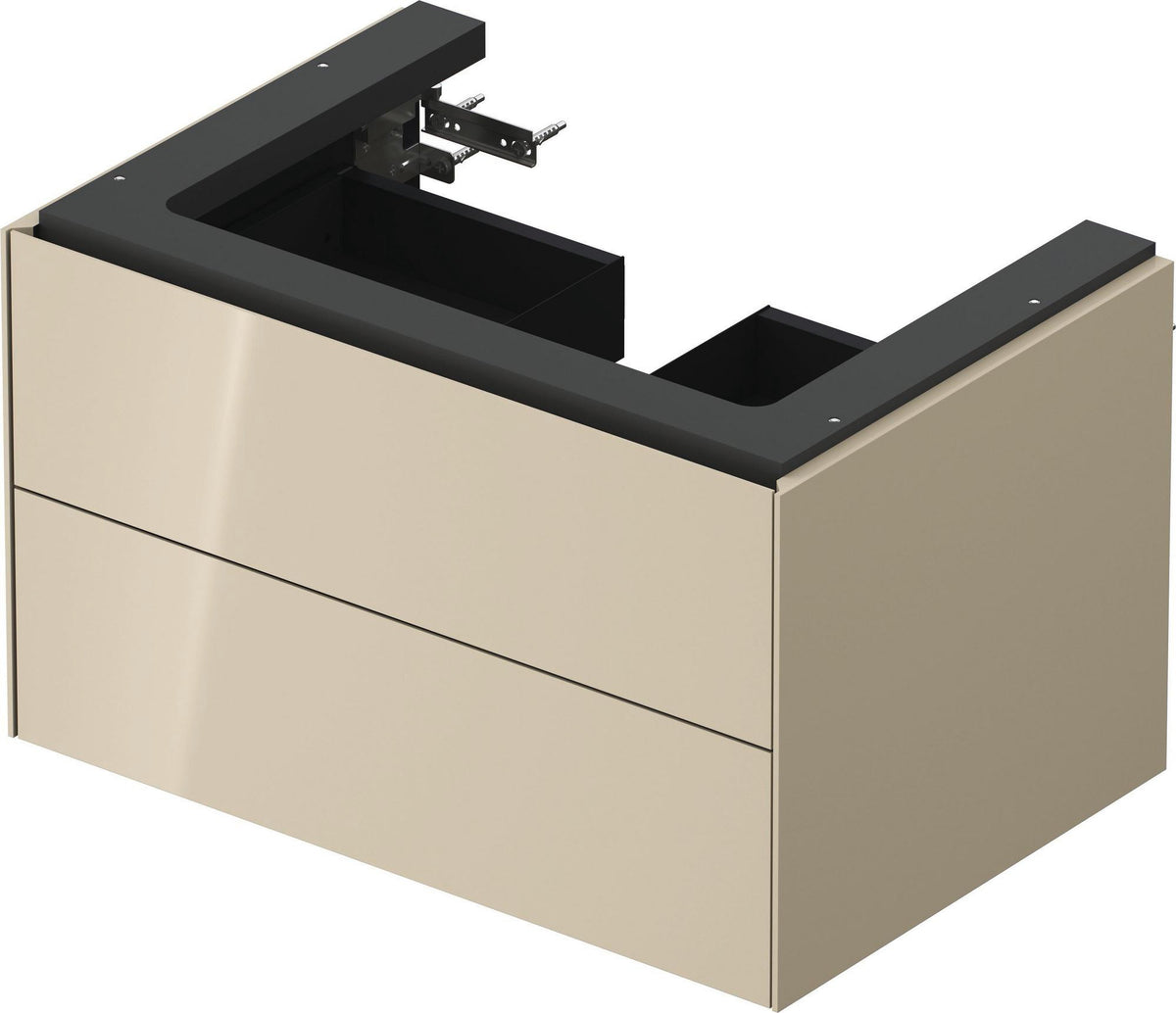 DURAVIT White Tulip Waschtischunterbau 684 mm, 2 Schubkästen, Nussbaum/Taupe HGL