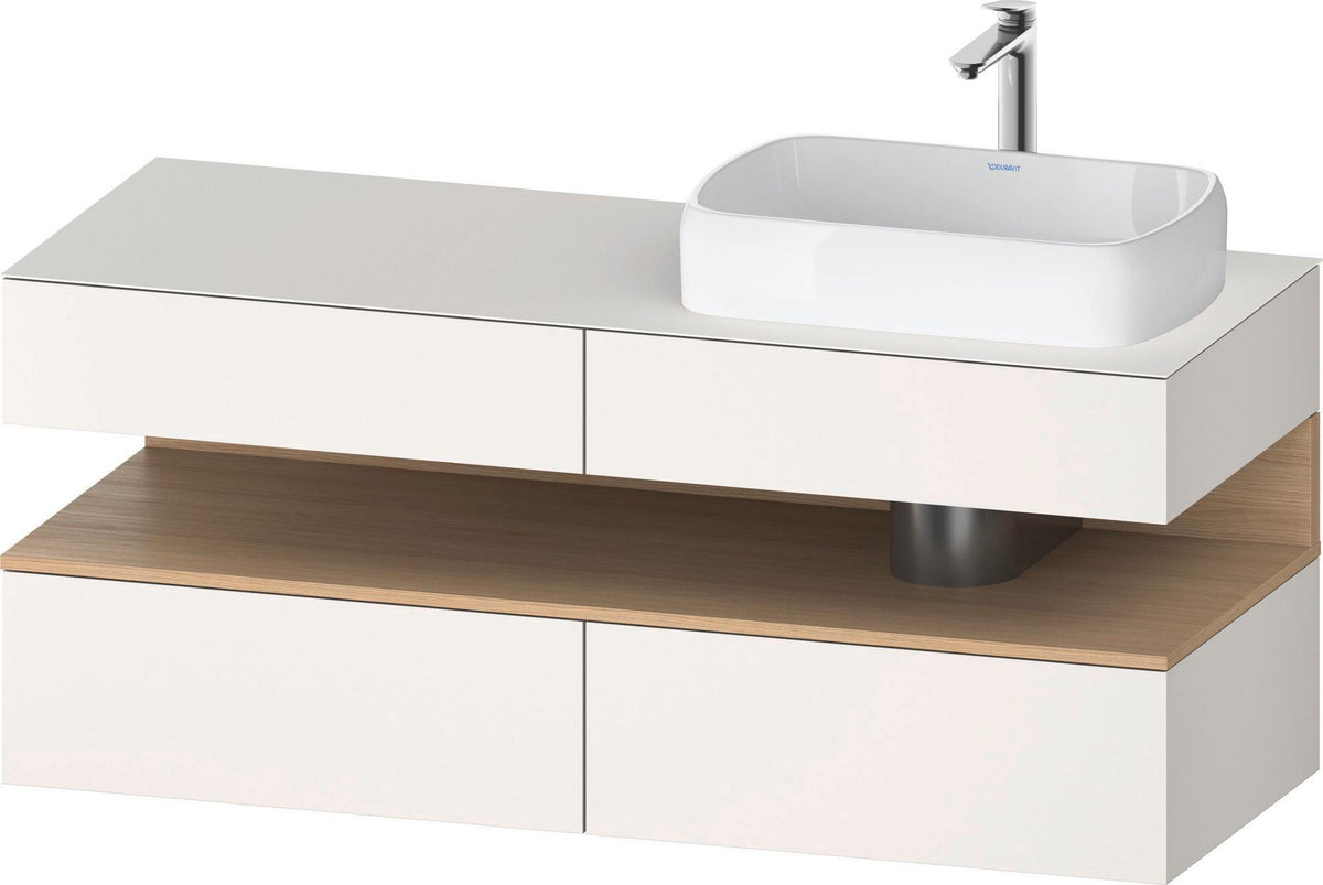 DURAVIT Qatego Konsolenwaschtischunterbau 1400 mm Weiß Matt Eiche Schwarz Matt wandhängend