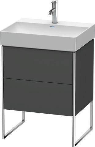 Duravit XSQUARE Waschtischunterbau 584x731x460 mm mit integriertem Fußgestell, 2 Auszüge, s-matt/Eiche