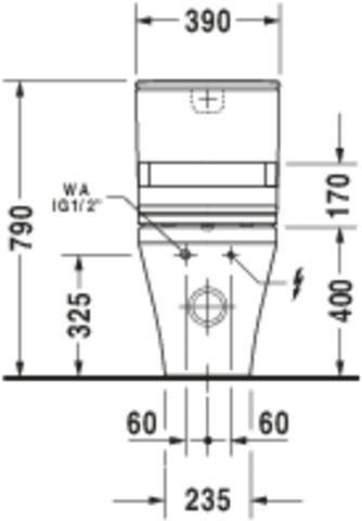 DURAVIT DuraStyle Stand-WC Kombi 705 mm Tiefspüler weiß für Dusch-WC Sitz