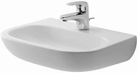 DURAVIT D-Code Handwaschbecken 450 mm weiß – Wandhängend, 1 Hahnloch, ohne Überlauf