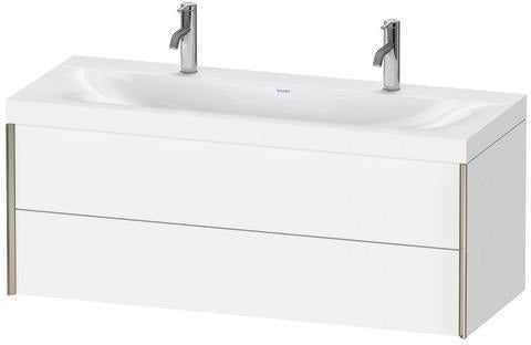Duravit Möbelwaschtischset XVIU 1200x480mm Chaos mit Unterbau, 2 Schubkästen, Nussbaum mitte