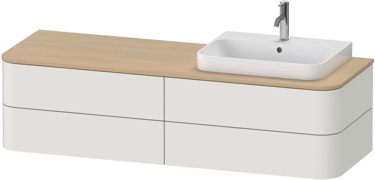 DURAVIT Happy D.2 Konsolenwaschtischunterbau 1600 mm taupe supermatt, 4 Schubkästen, Tip-On