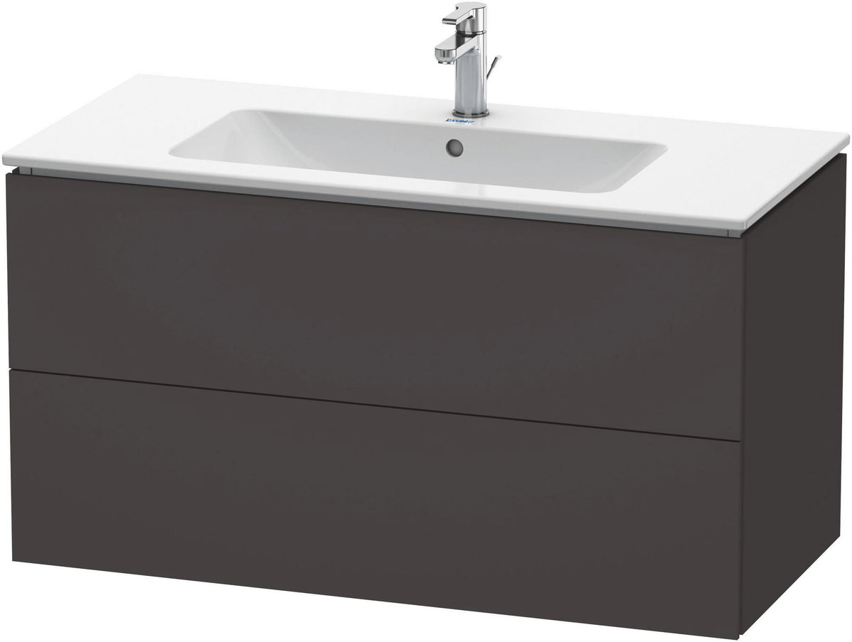 Duravit L-Cube Waschtischunterbau 1020 mm taupe matt – wandhängend, 2 Schubkästen, Tip-On