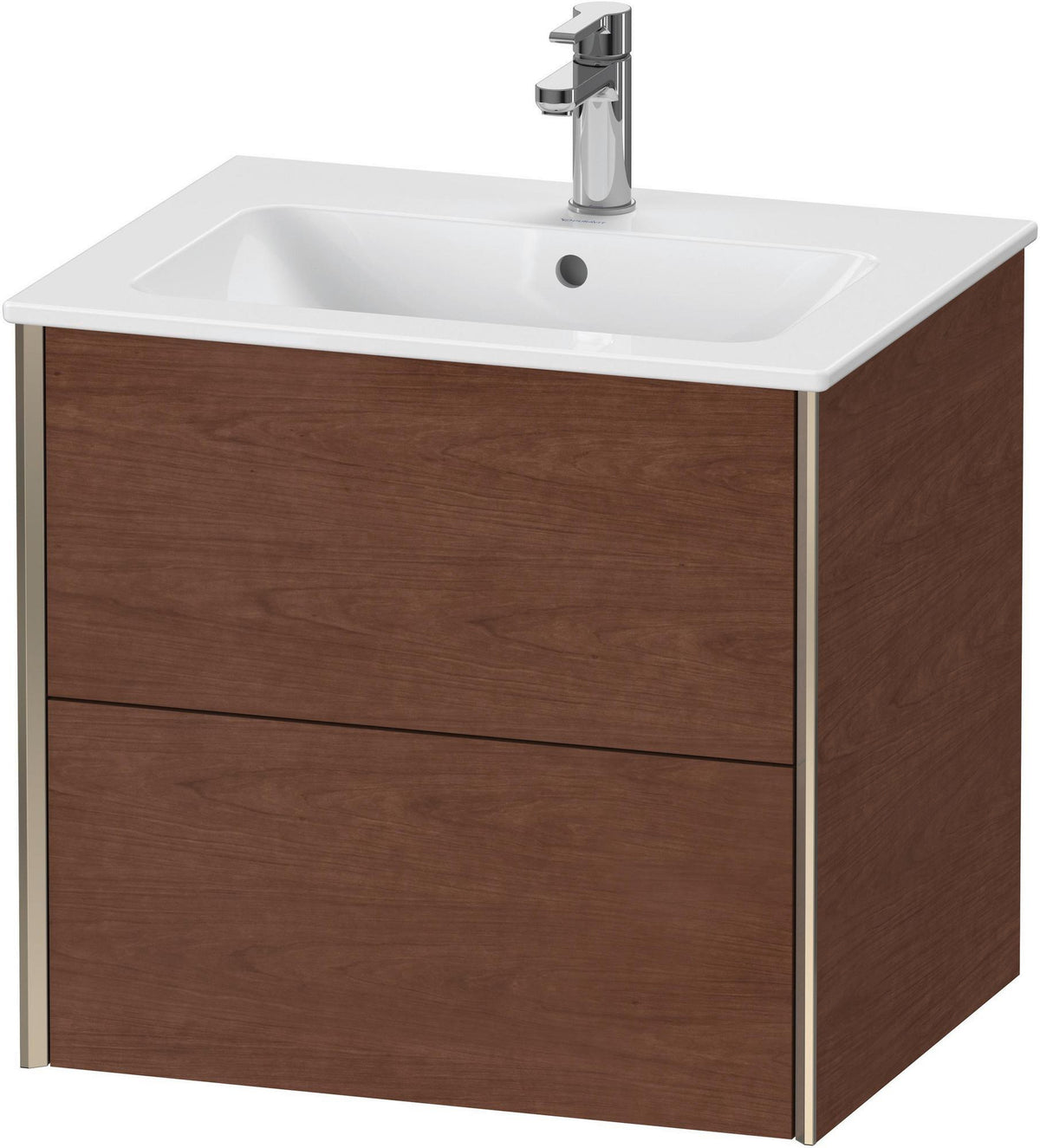 DURAVIT XViu Waschtischunterbau wandhängend 610 mm, 2 Schubkästen, weiß matt – ohne Griff, mit Tip-On-Technik