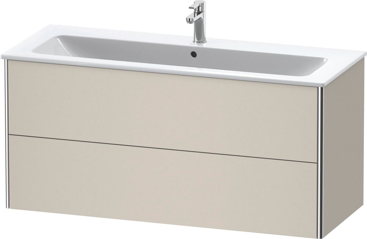 DURAVIT XSquare Waschtischunterbau 1210 mm, 2 Schubkästen, Basalt Matt, wandhängend
