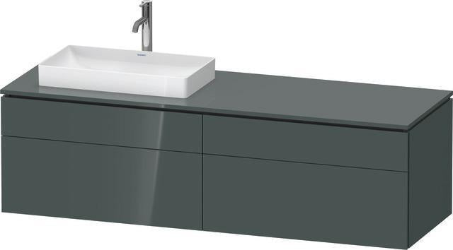Duravit L-Cube Waschtischunterbau 1620 mm dolomiti grey hochglanz mit Tip-On-Technik