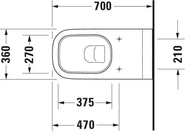 Duravit Wand-WC D-Code Vital 700 mm Tiefspüler barrierefrei mit HygieneGlaze