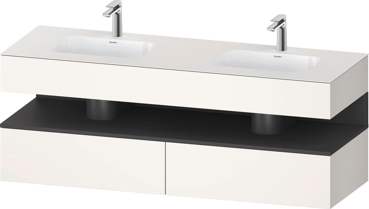 DURAVIT Qatego Studio F. A. Porsche Waschtischset 1600 mm mit Konsolenwaschtischunterbau, 2 Auszüge