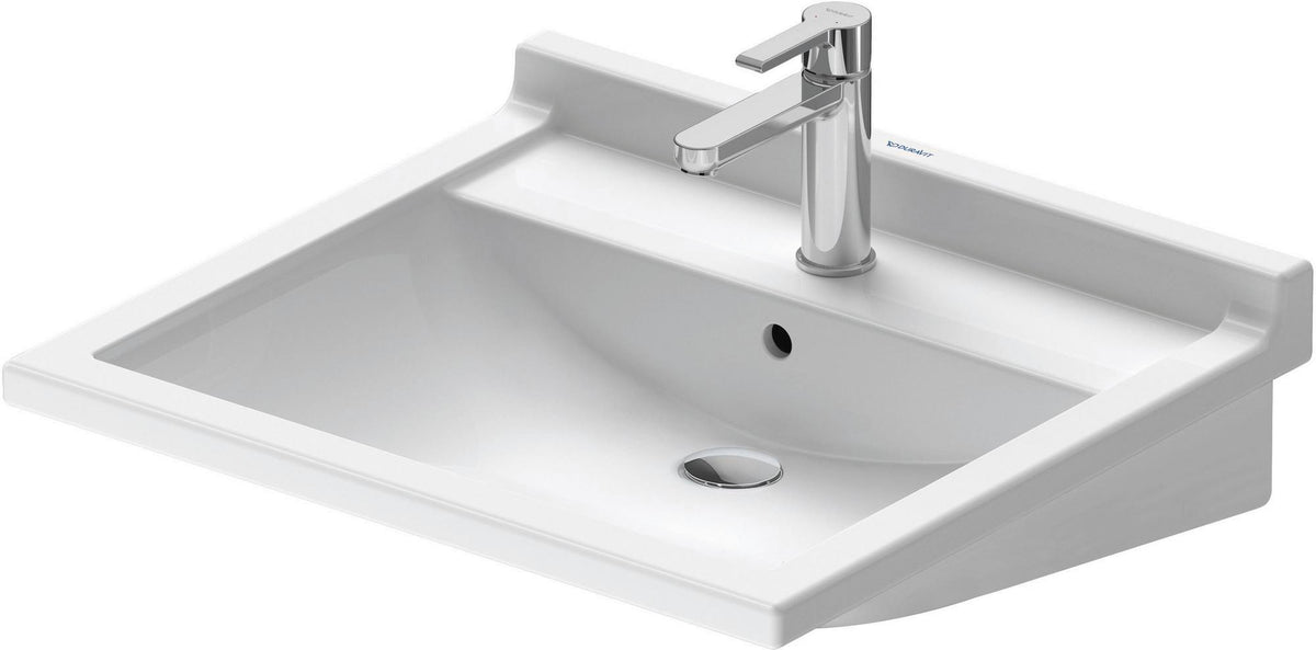 Duravit Waschtisch Starck 3 Vital 600 mm mit Überlauf und Hahnlochbank, weiß