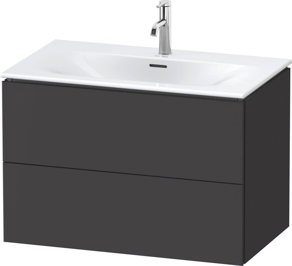 Duravit L-Cube Waschtischunterbau 820 mm weiß matt mit 2 Schubkästen und Tip-On-Technik
