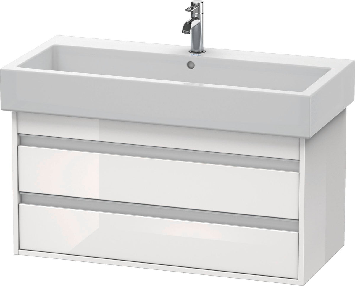Duravit Ketho Waschtischunterbau 950 mm wandhängend mit 2 Schubkästen und Soft-Close in Weiß Matt
