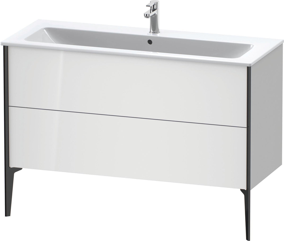 DURAVIT XViu Waschtischunterbau bodenstehend 1210 mm, 2 Auszüge, champagner matt/weiß matt