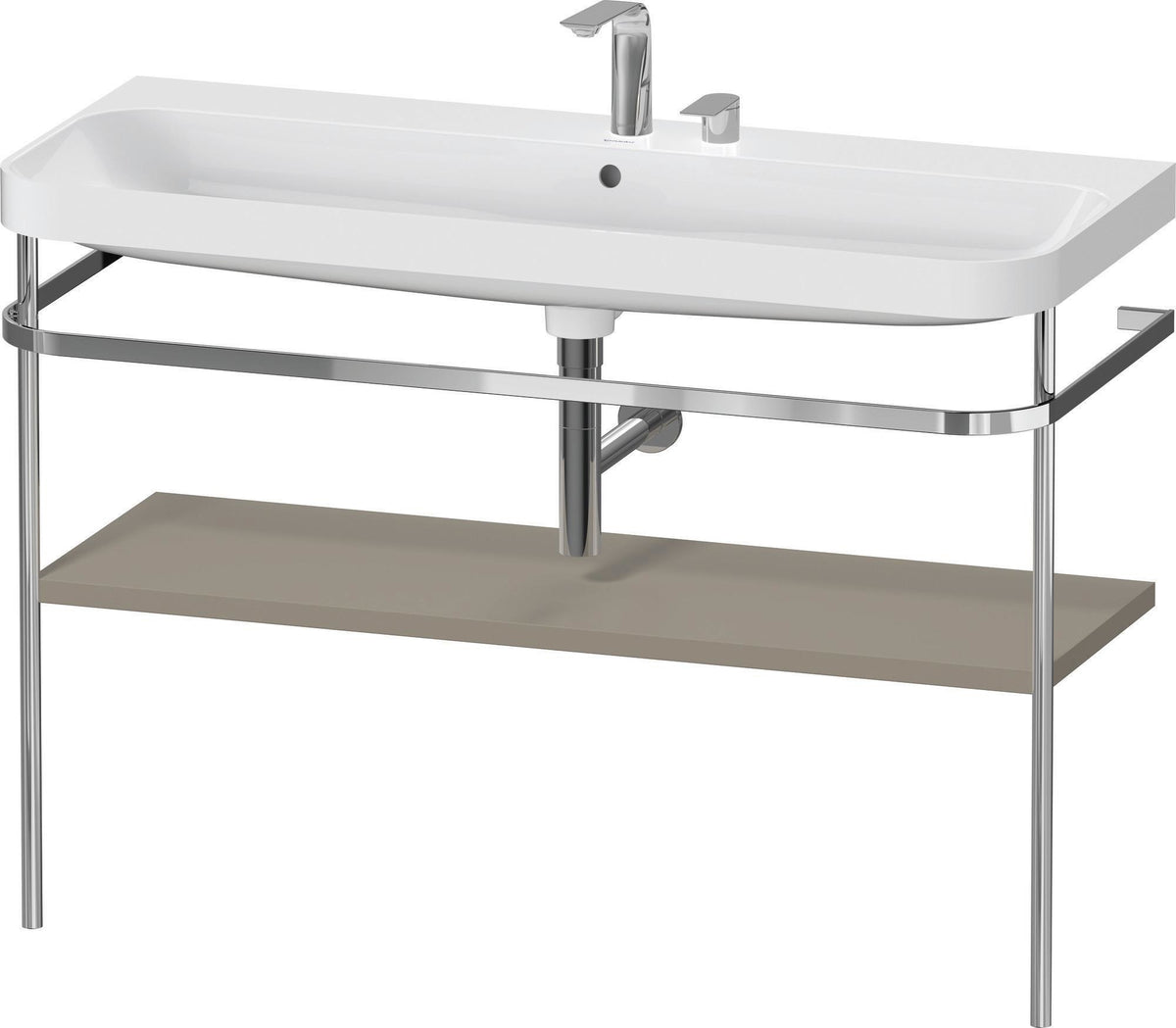 Duravit Happy D.2 c-shaped Waschtischset 1175 mm mit Metallkonsole und Waschschüssel