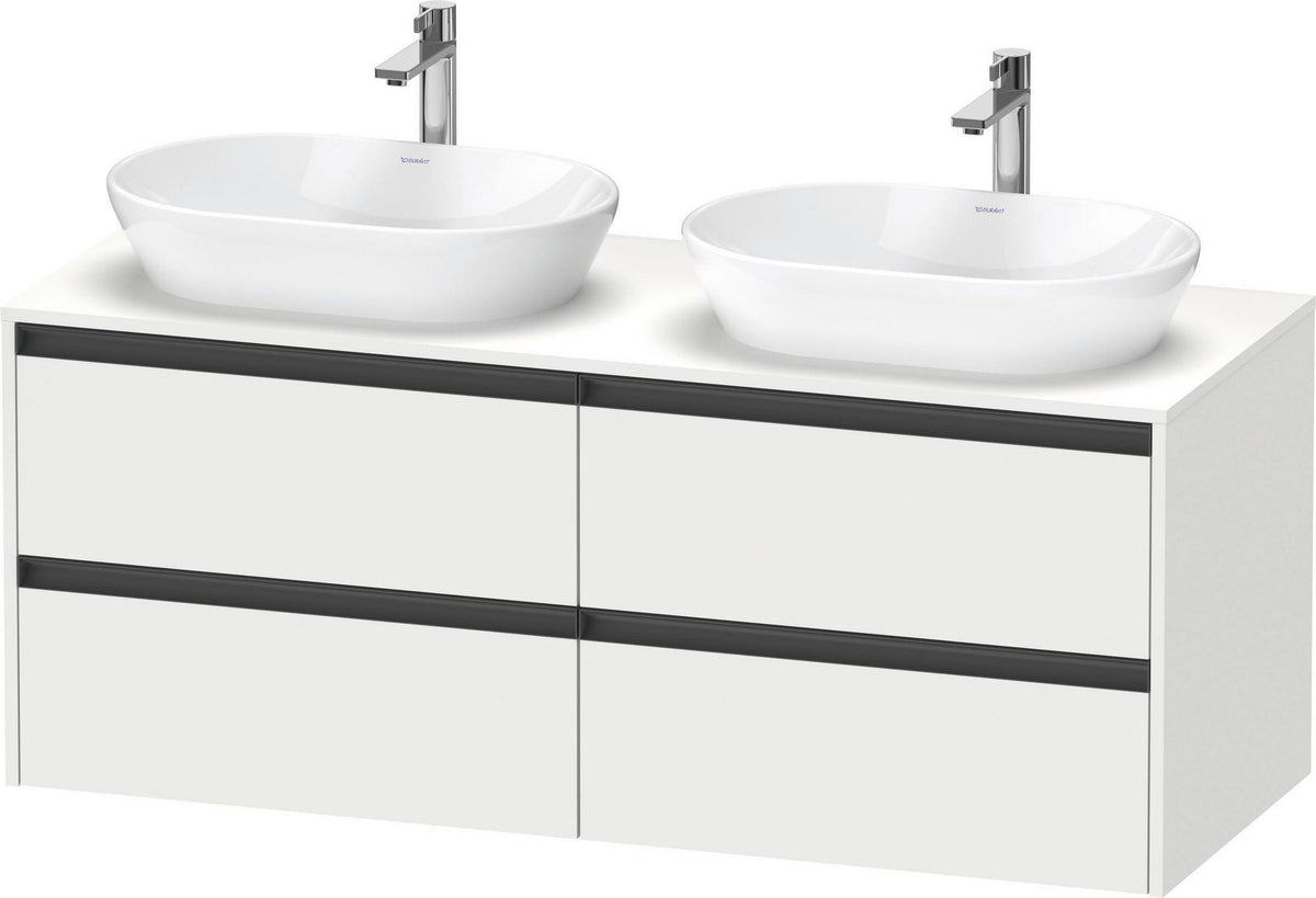 Duravit Ketho.2 Waschtischunterbau 1400 mm betongrau matt mit 4 Schubkästen
