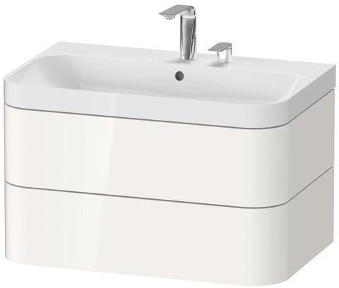 Duravit Waschtischset HAPPY D.2 PLUS 775x490mm ein Hahnloch taupe supermatt