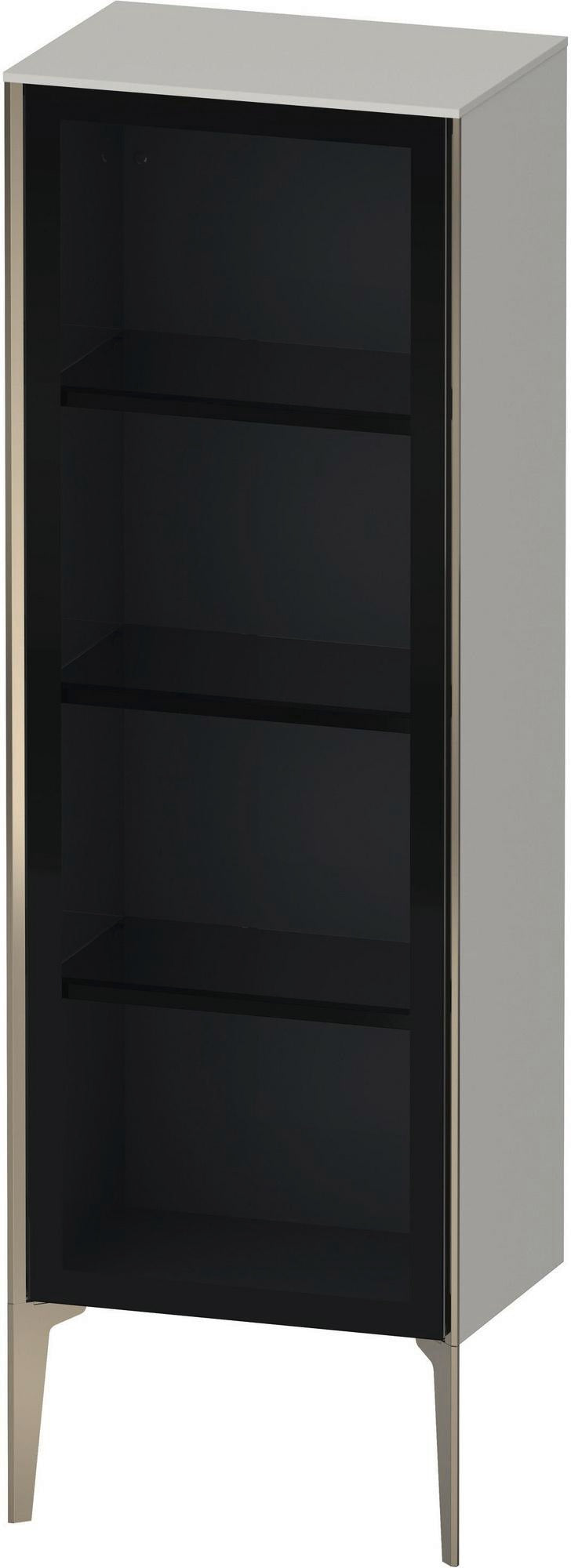 DURAVIT XViu Halbhochschrank 1330 mm Glasfront links champagner matt/betongrau matt