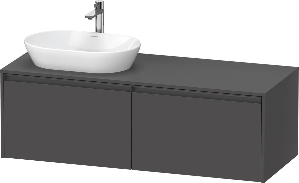 Duravit Ketho.2 Konsolen-Waschtischunterbau 1400 mm Betongrau Matt mit 2 Auszügen