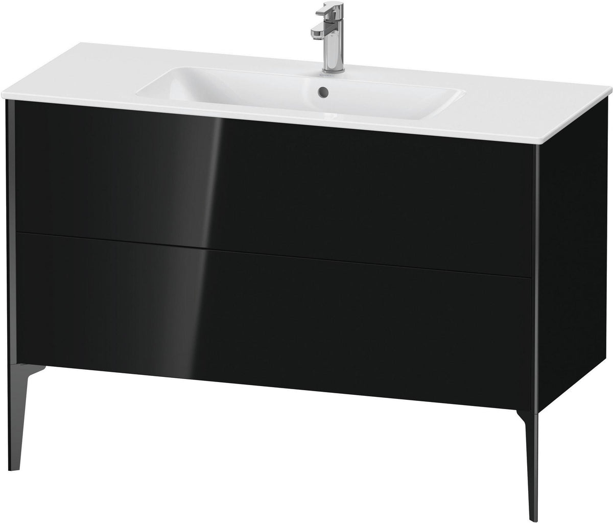 DURAVIT XViu Waschtischunterbau bodenstehend 1210 mm, 2 Auszüge, champagner matt/weiß matt