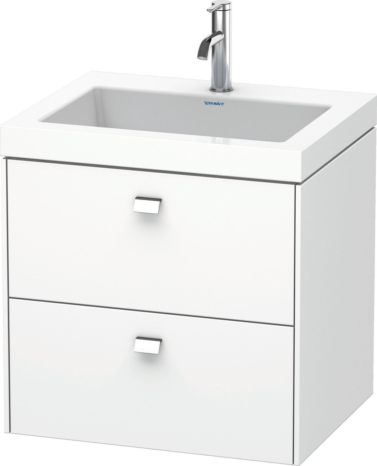 Duravit Brioso c-bonded Waschtischset 613x600x480 mm mit 2 Schubkästen, Chrom/Betongrau Matt