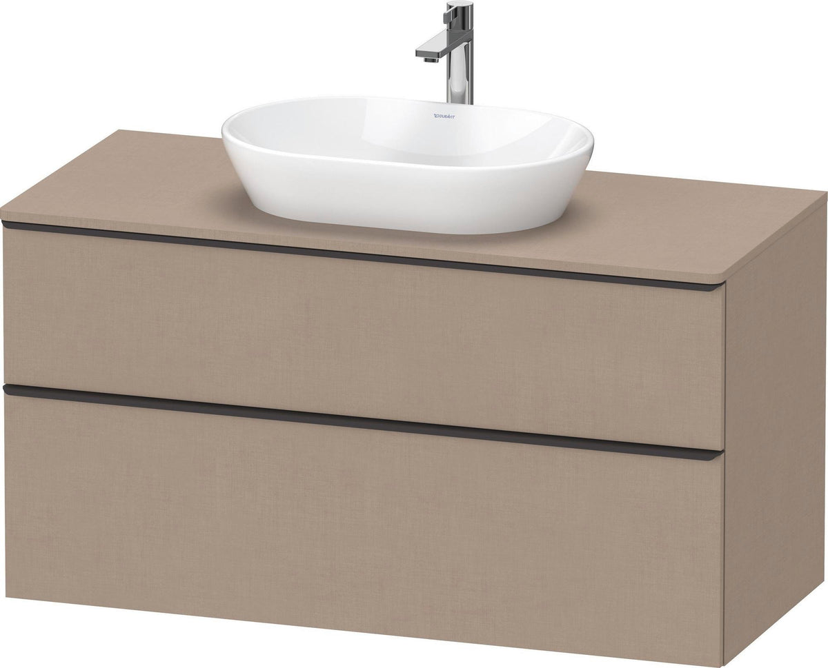 DURAVIT D-Neo Konsolenwaschtischunterbau 1200 mm Eiche Schwarz Matt mit Bronze Griff