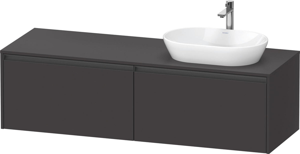 DURAVIT Ketho.2 Waschtischunterbau 1600 mm betongrau matt mit 2 Auszügen