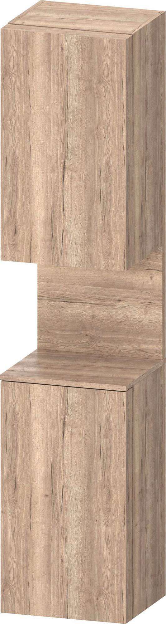 DURAVIT Qatego Hochschrank 400 mm, 2 Türen, weiß Hochglanz, Eiche Schw. Matt