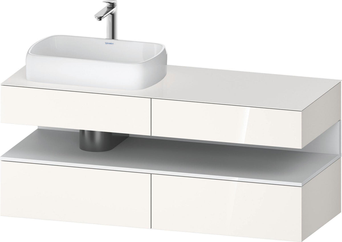 DURAVIT Qatego Studio F. A. Porsche Konsolenwaschtischunterbau 1400 mm Weiß Matt mit LED-Nischenbeleuchtung