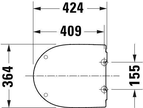 DURAVIT Univavo WC-Sitz D-Form tief 421 mm mit Absenkautomatik und Edelstahl-Scharnieren