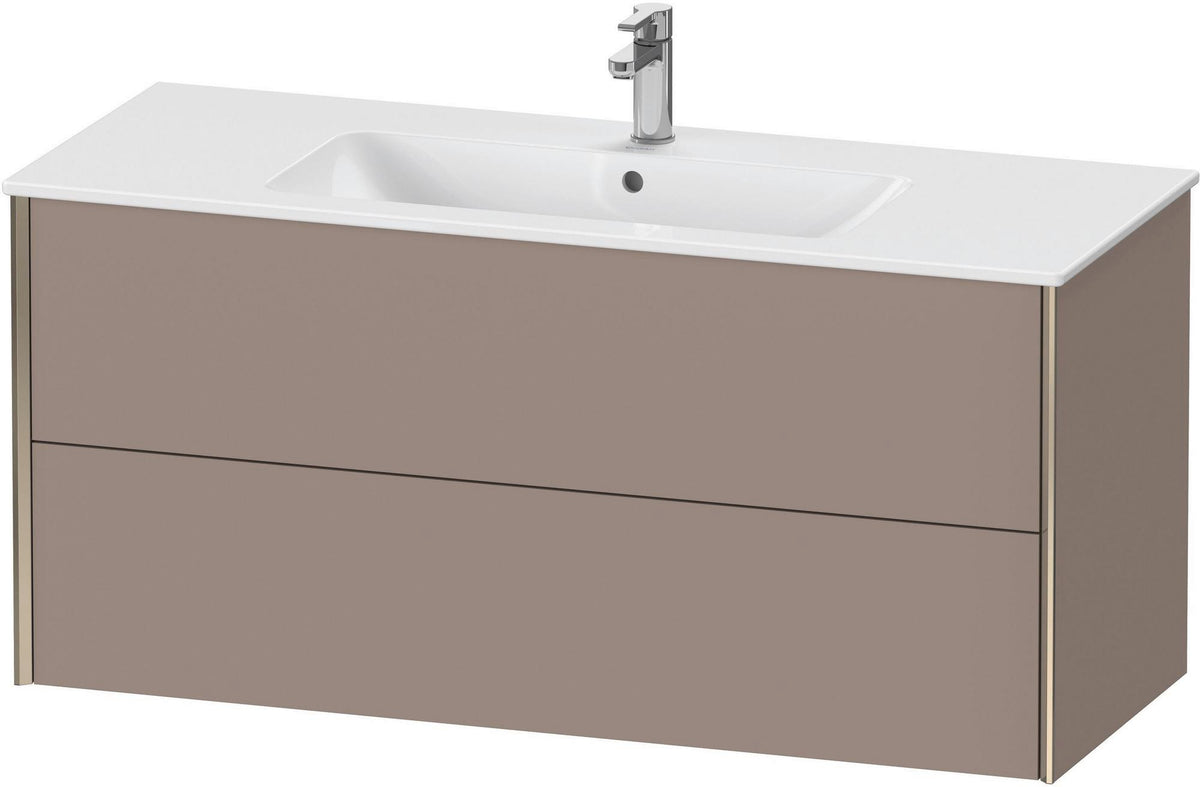 Duravit XViu Waschtischunterbau wandhängend 1210 mm, 2 Schubkästen, champagner matt/weiß matt