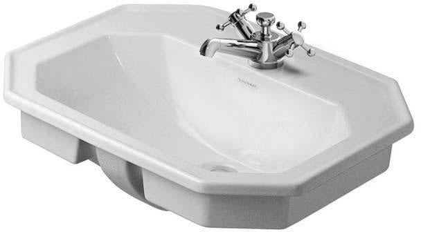 DURAVIT Einbauwaschtisch Serie 1930 580 mm mit WonderGliss, 1 Hahnloch, Überlauf, weiß