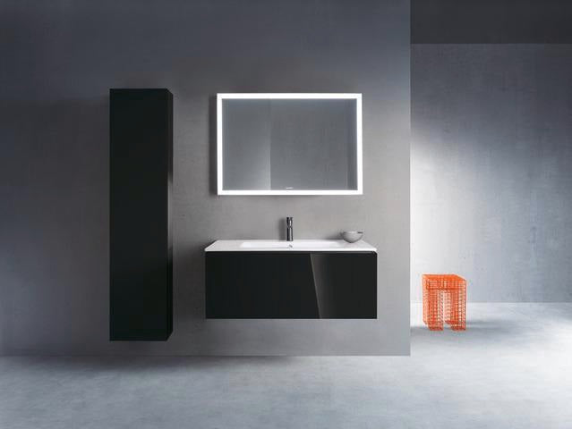 Duravit L-Cube Hochschrank 400 mm schwarz hochglanz, 1 Tür rechts, wandhängend