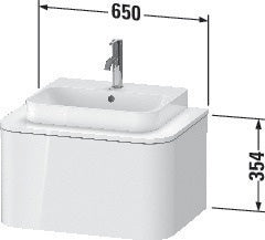 Duravit Waschtischunterbau Happy D.2 Plus 650 mm taupe supermatt mit Tip-On-Technik