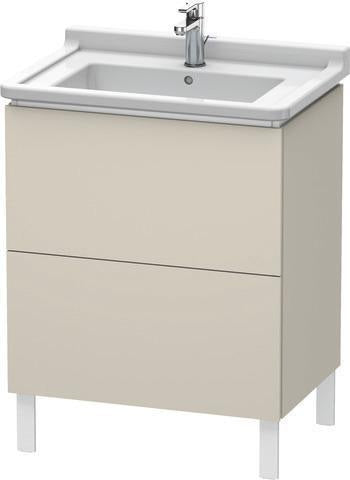 Duravit L-Cube Waschtischunterbau 469x670x712 mm taupe matt – 2 Auszüge, Tip-On, für Starck 3