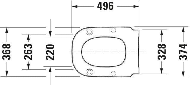 DURAVIT D-Code WC-Sitzring mit Edelstahl-Scharnieren und Winkelpuffern, Weiß